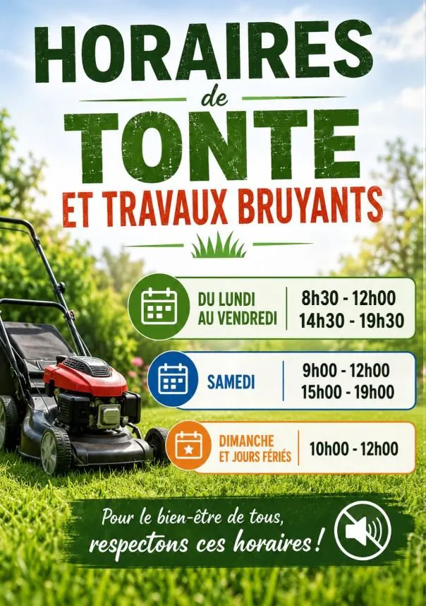 Rappel des horaires de tonte