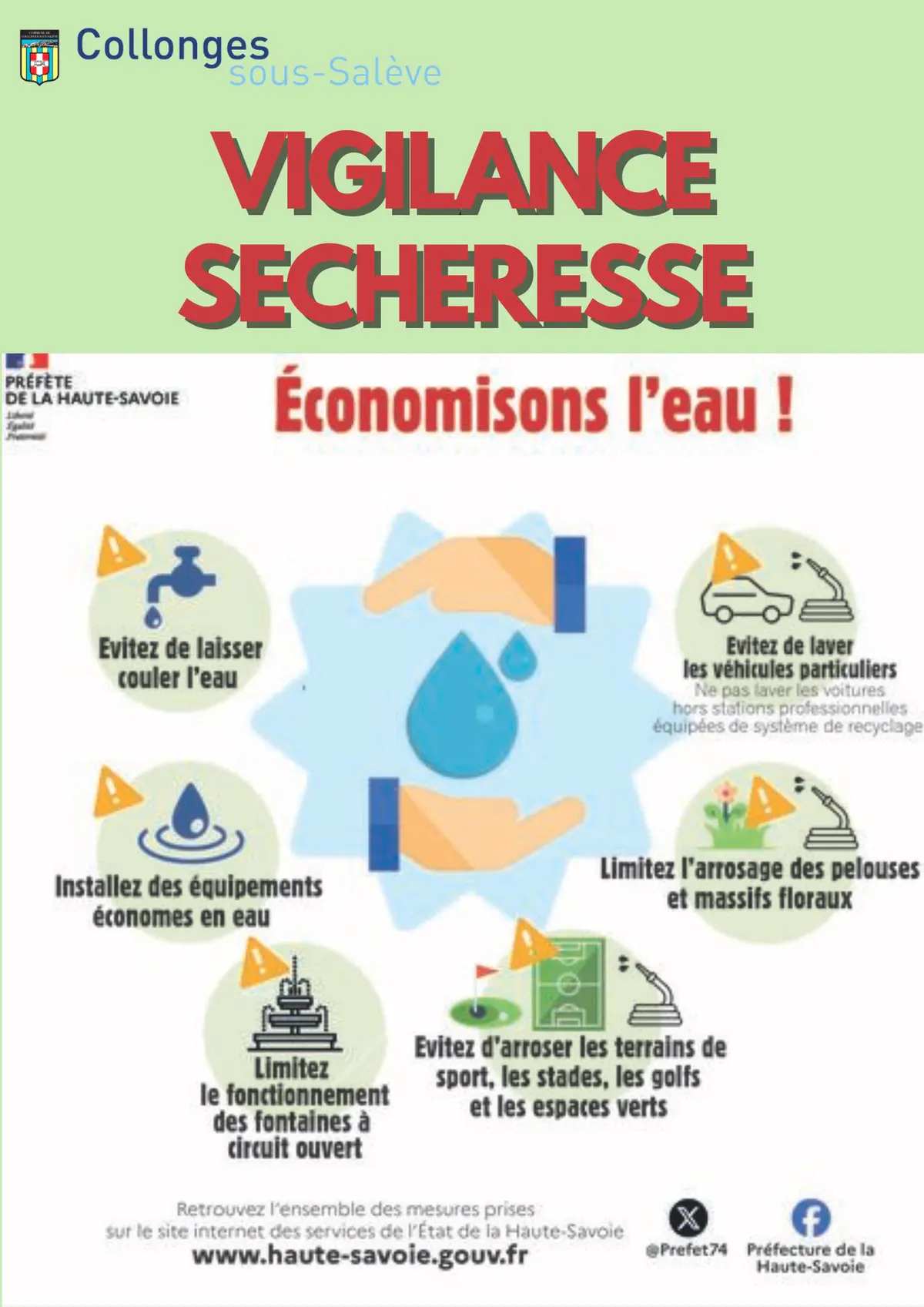 💧 Notre territoire placé en vigilance sécheresse