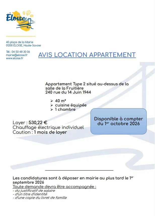 Avis de location Appartement T2