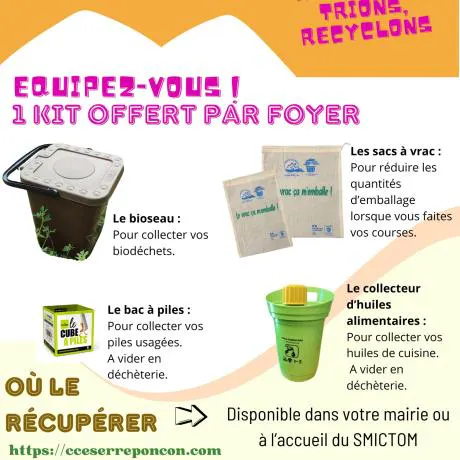 Kit de prévention offert par foyer pour réduire nos déchets, trier et recycler