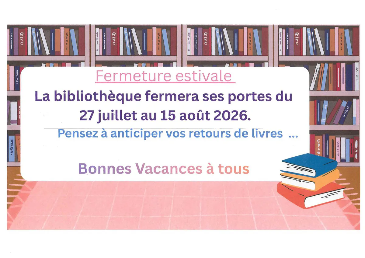 Fermeture estivale de la bibliothèque