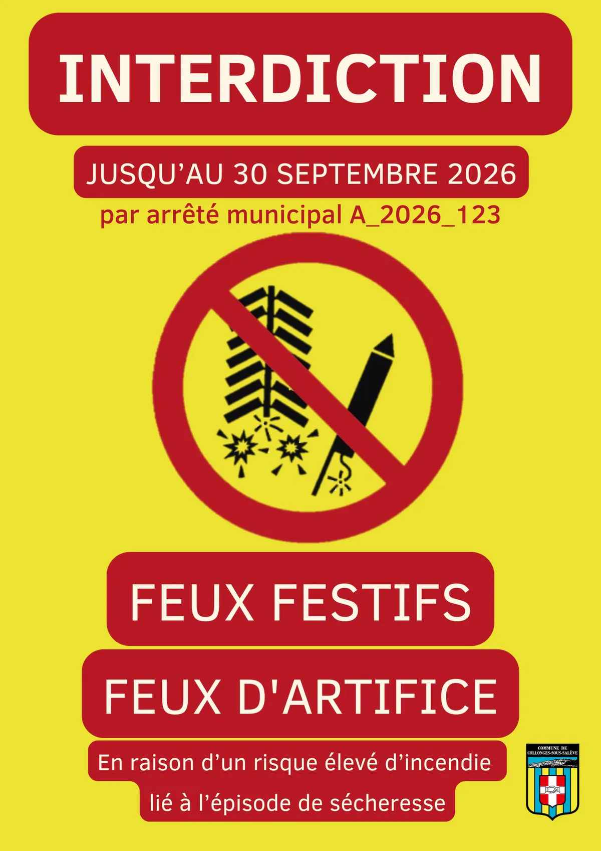 Feux festifs interdits jusqu'au 30 septembre 2026