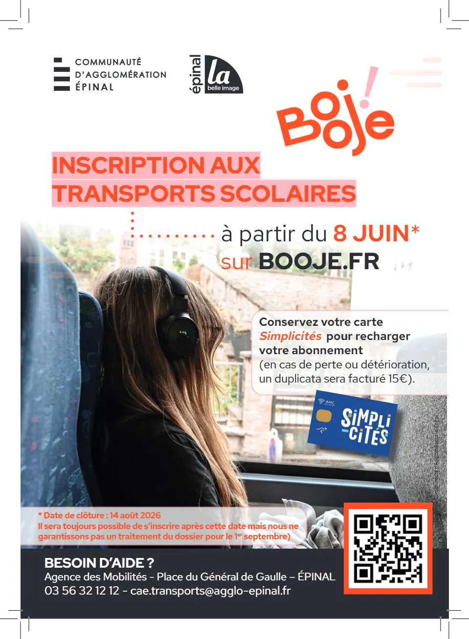 🚍ABONNEMENT AUX TRANSPORTS SCOLAIRES RDV sur booje.fr à partir du 8 juin.