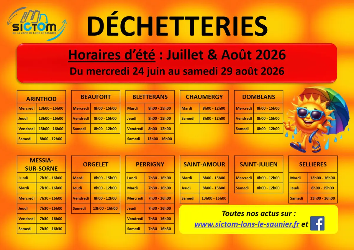 Déchetteries : horaires d'été !