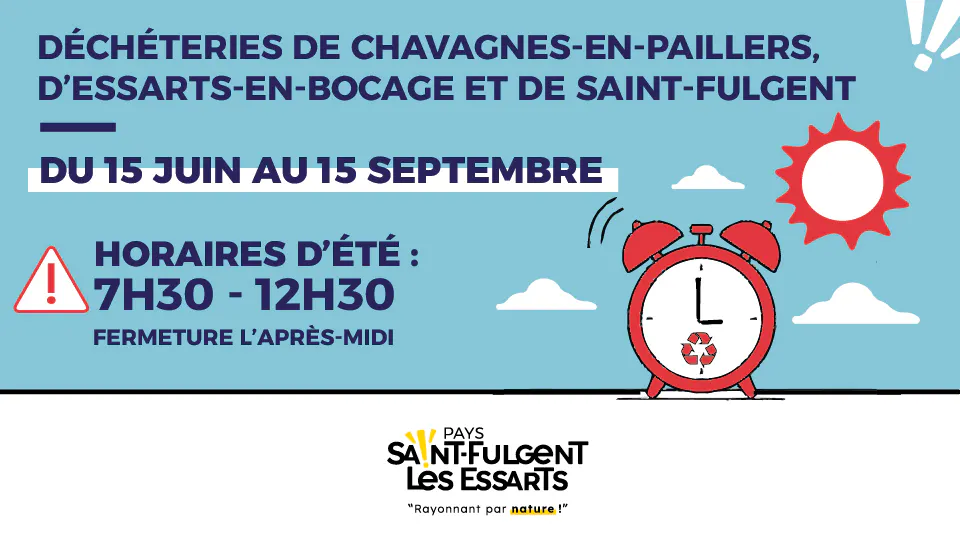 Déchèteries &#8211; Horaires d&#8217;été
