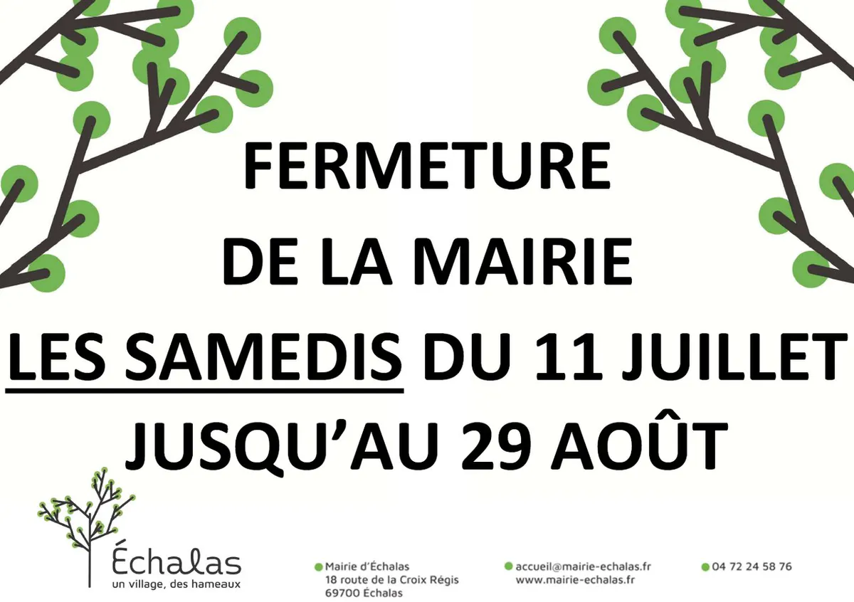 FERMETURE DE LA MAIRIE