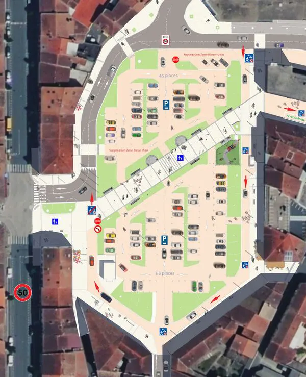 Changement de sens de circulation - Place Gambetta