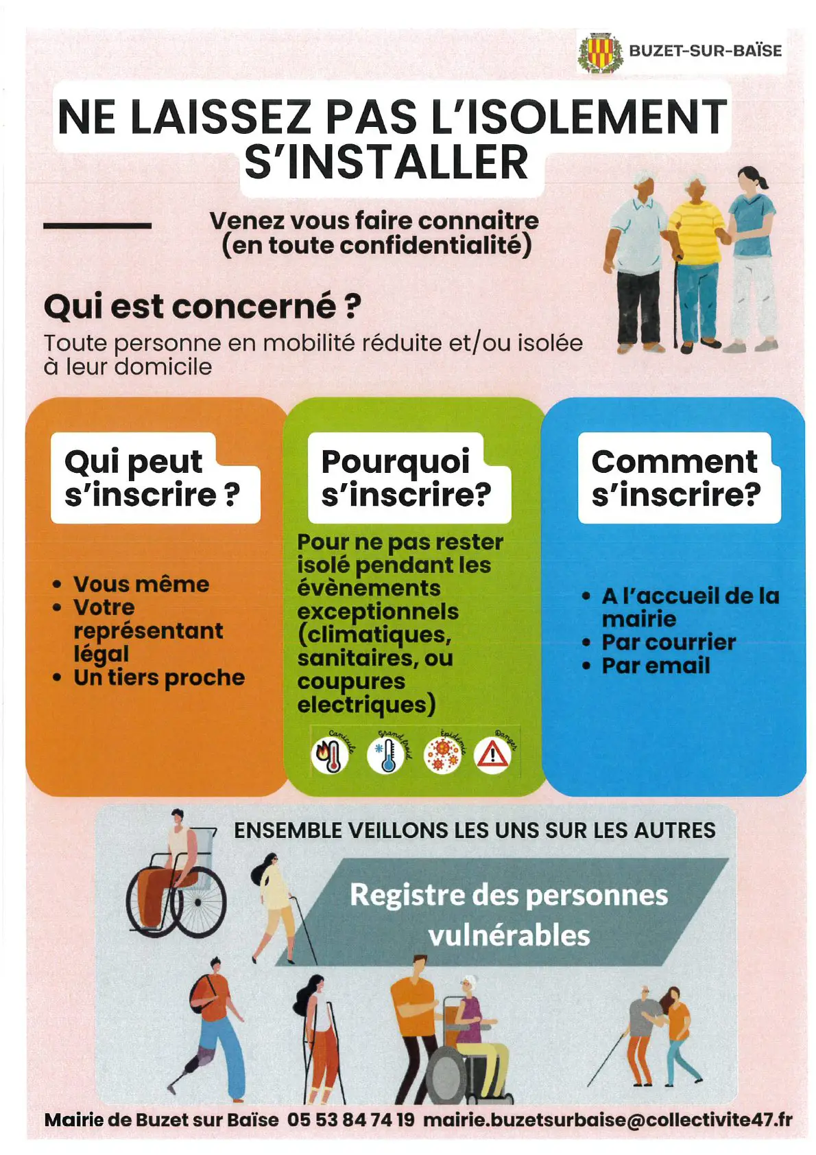 Ne laissez pas l'isolement s'installer