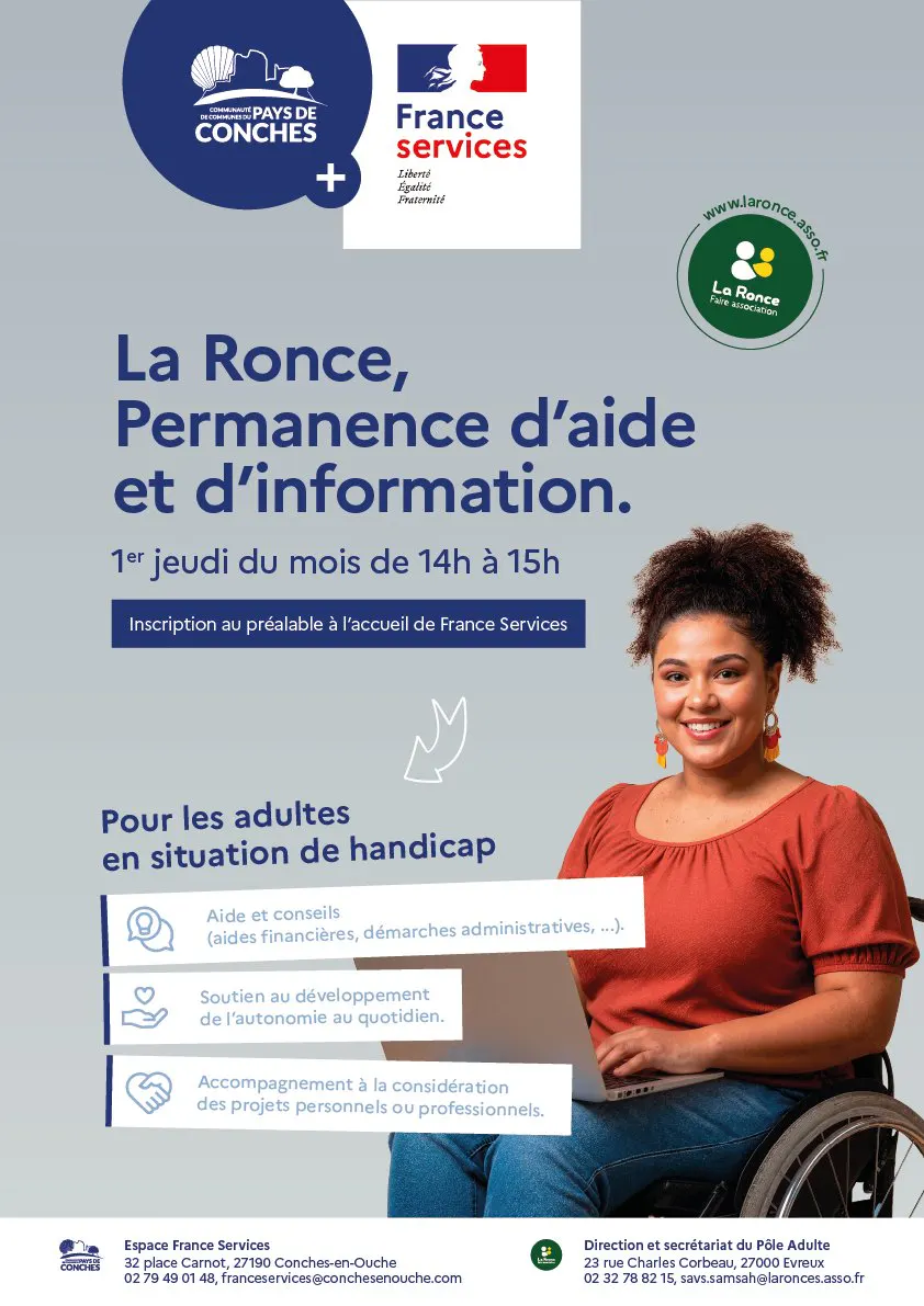 Nouveauté à France services : les permanences de l'association La Ronce