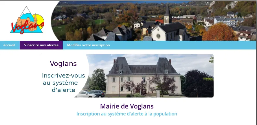 ​ Inscription au système d’alerte à la population