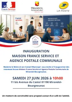 Inauguration Maison France Services 27/06/2026 10h à Mirandol