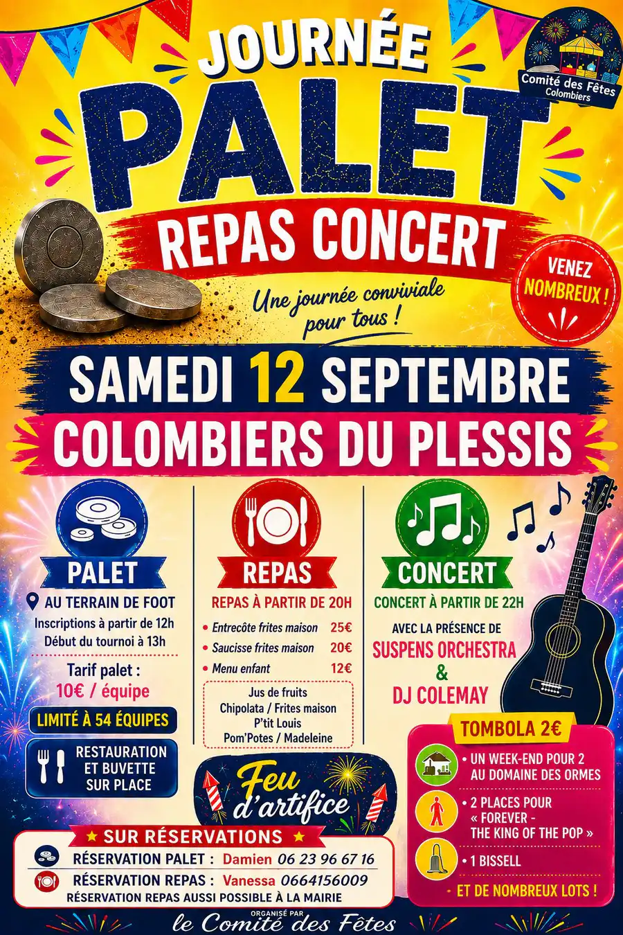 TOURNOI DE PALETS ET REPAS CONCERT/SAMEDI 12 SEPTEMBRE 2026