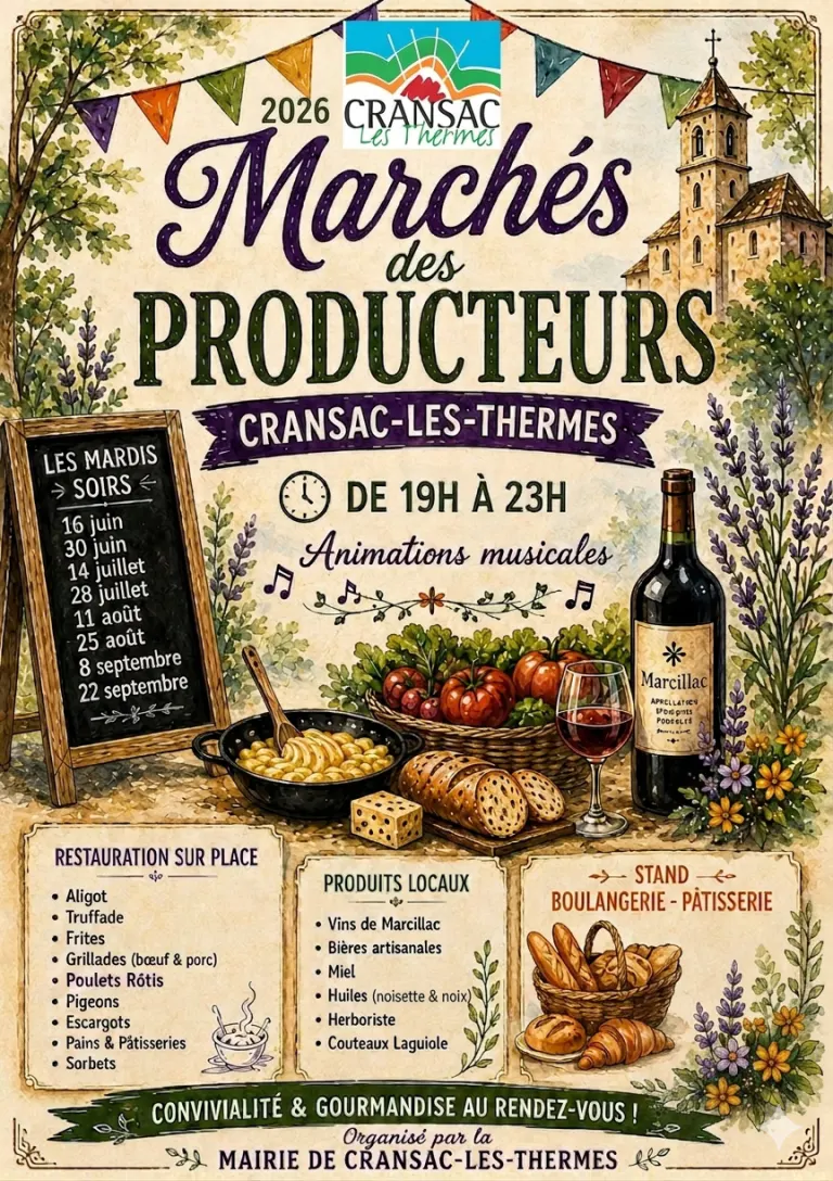 Marché des Producteurs 2026 à Cransac-les-Thermes : Dates & Infos