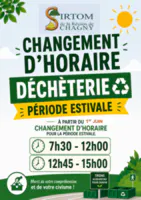 Horaires d'été de la déchèterie