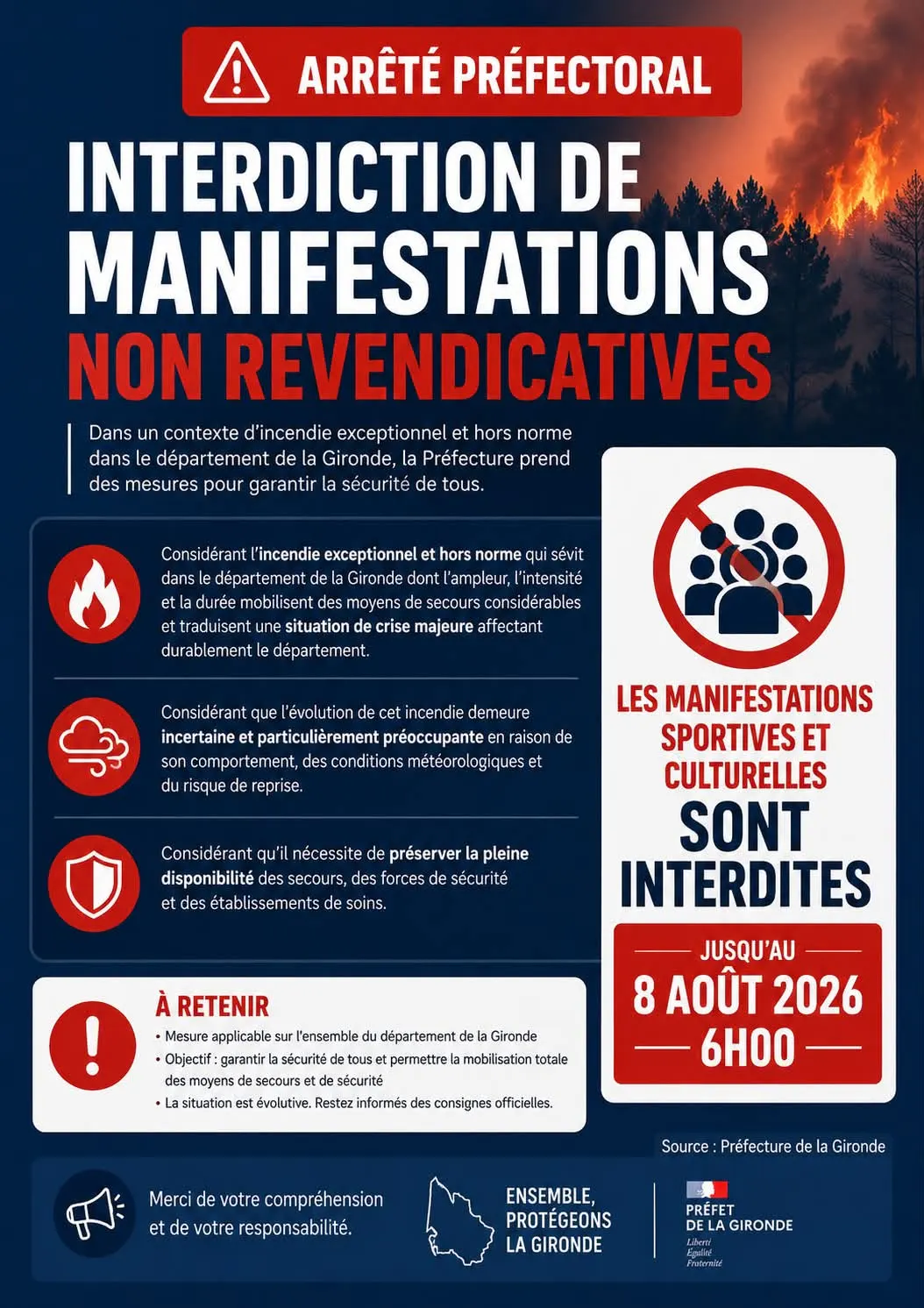 Arrêté préfectoral du 26 juillet 2026 Mairie d'Arsac