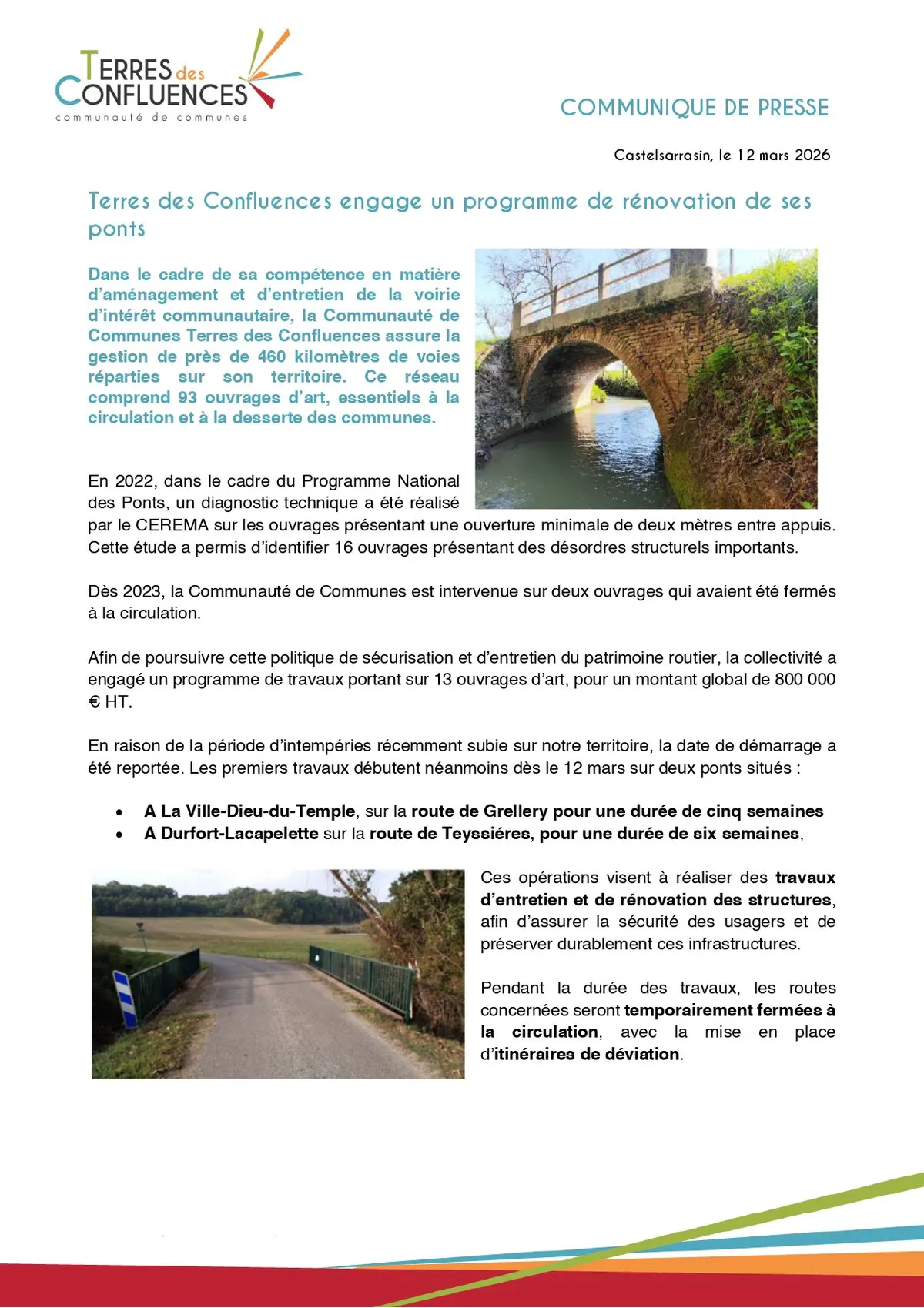 Travaux pont route de Teyssières
