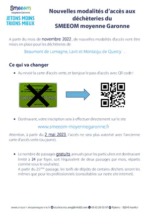 Information concernant les déchèteries gérées par le SMEOOM !!