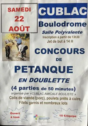 CONCOURS DE PÉTANQUE EN DOUBLETTE