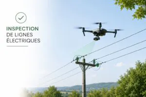Survol de lignes électriques par drone