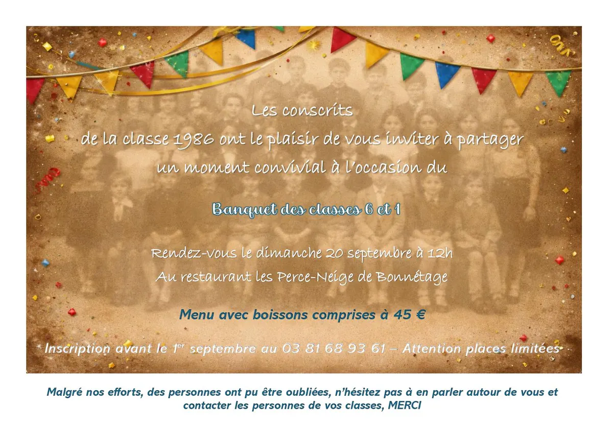 🎉 Banquet des classes 🎉