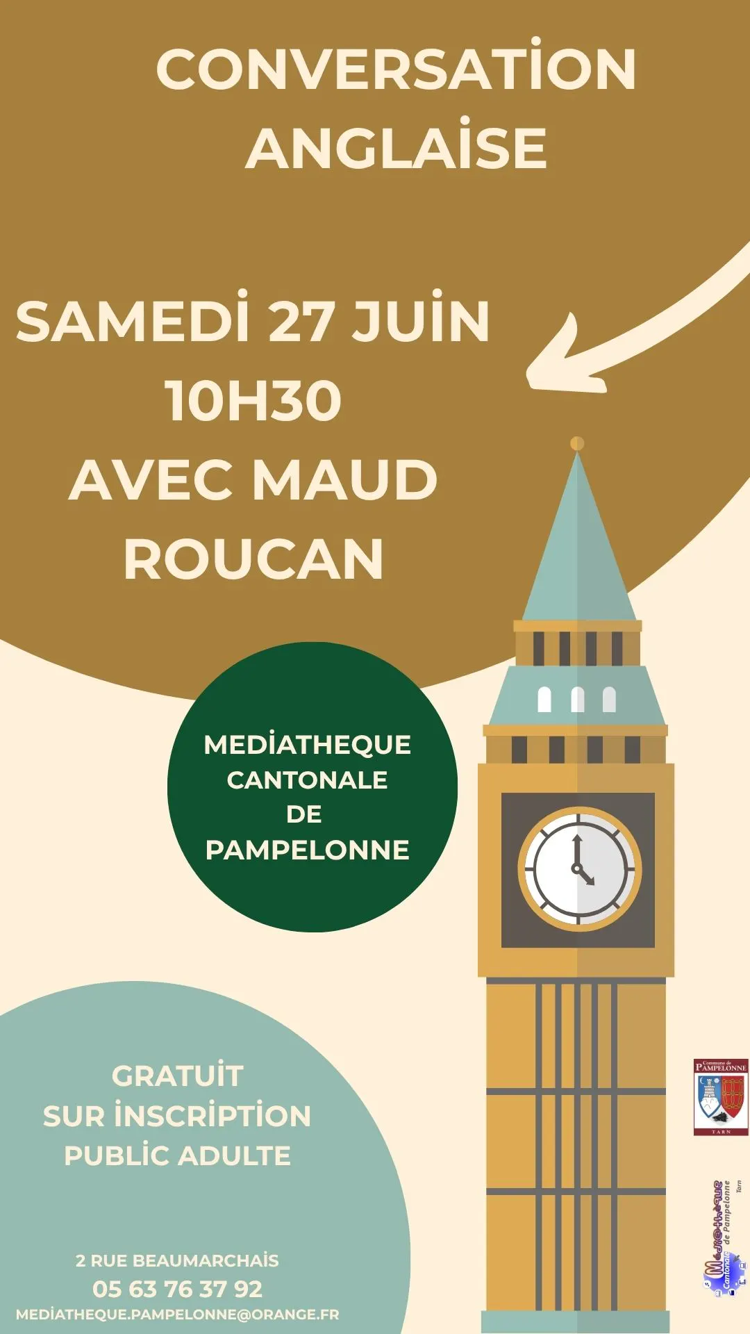 Conversation anglaise – 27/06 10h30 Médiatheque
