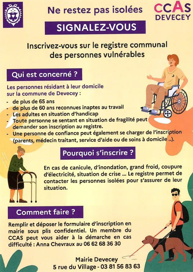 Registre communal des personnes vulnérables