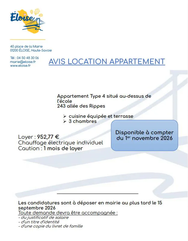 Avis de location Appartement T4