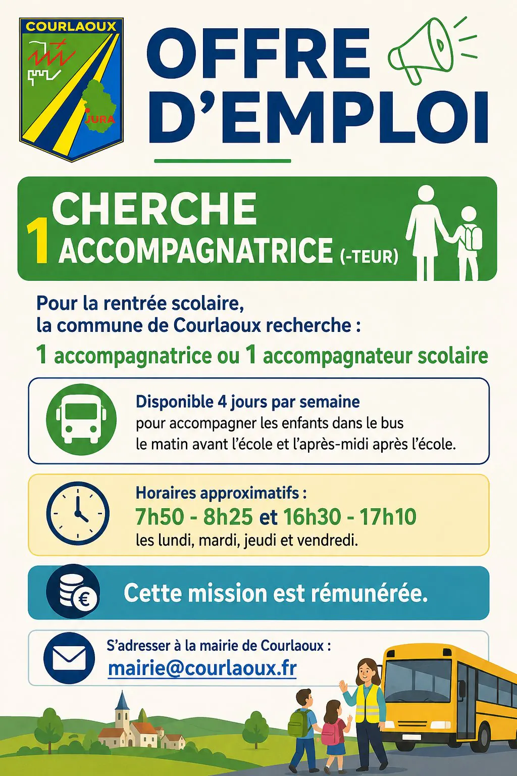 Offre d'emploi Accompagnatrice(teur) scolaire
