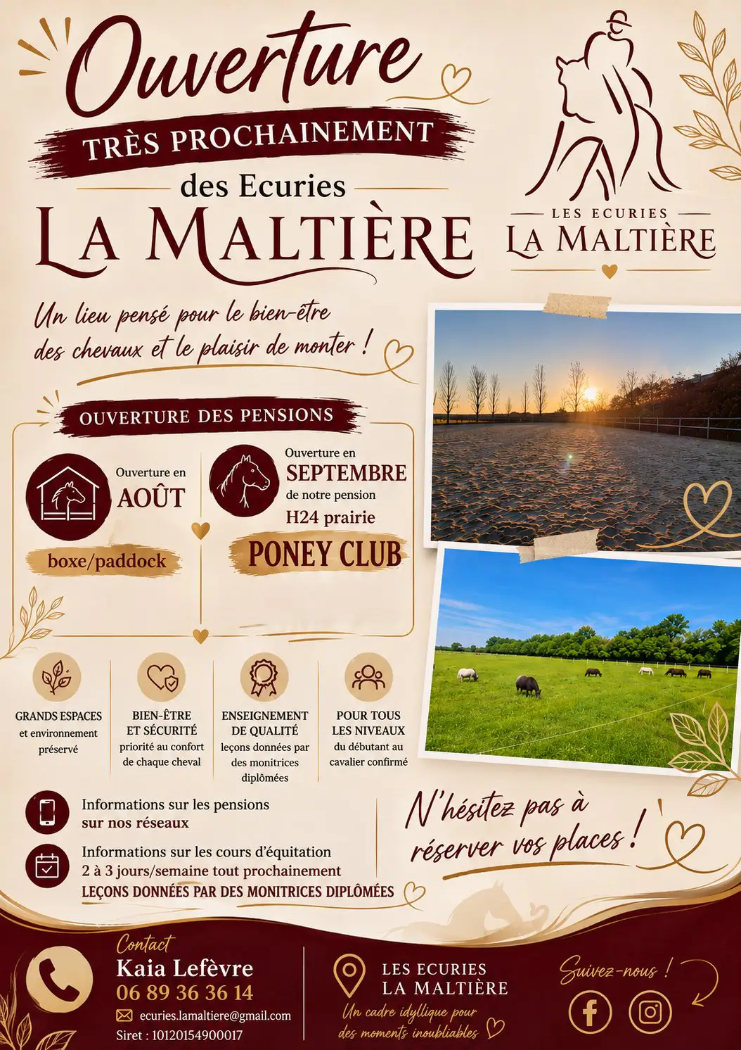 🐴 Prochainement à Archigny : ouverture des Écuries La Maltière !