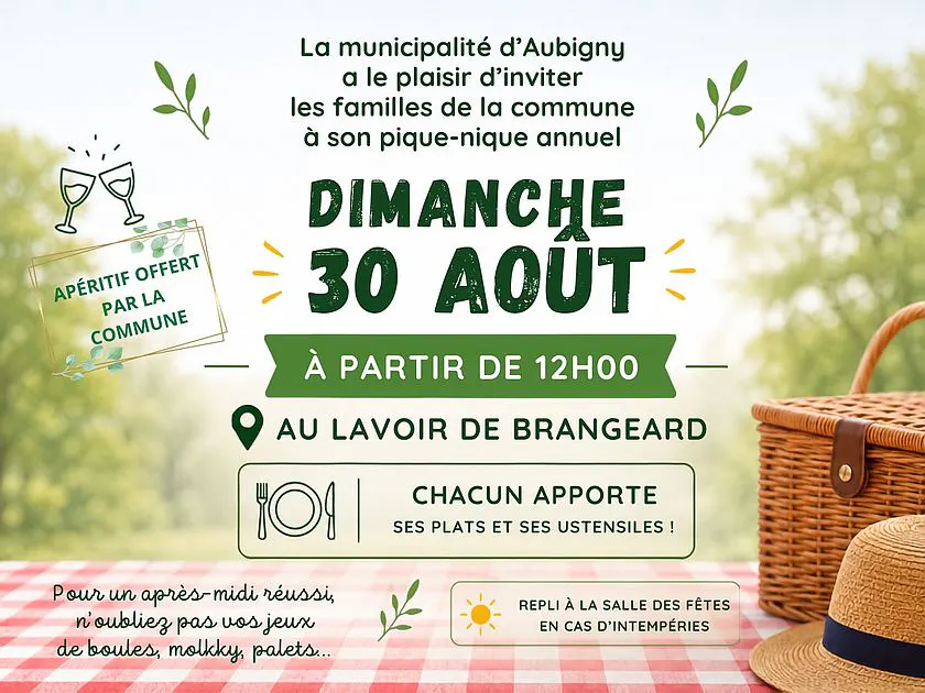 AUBIGNY : Pique-nique de Brangeard dimanche 30 août 2026