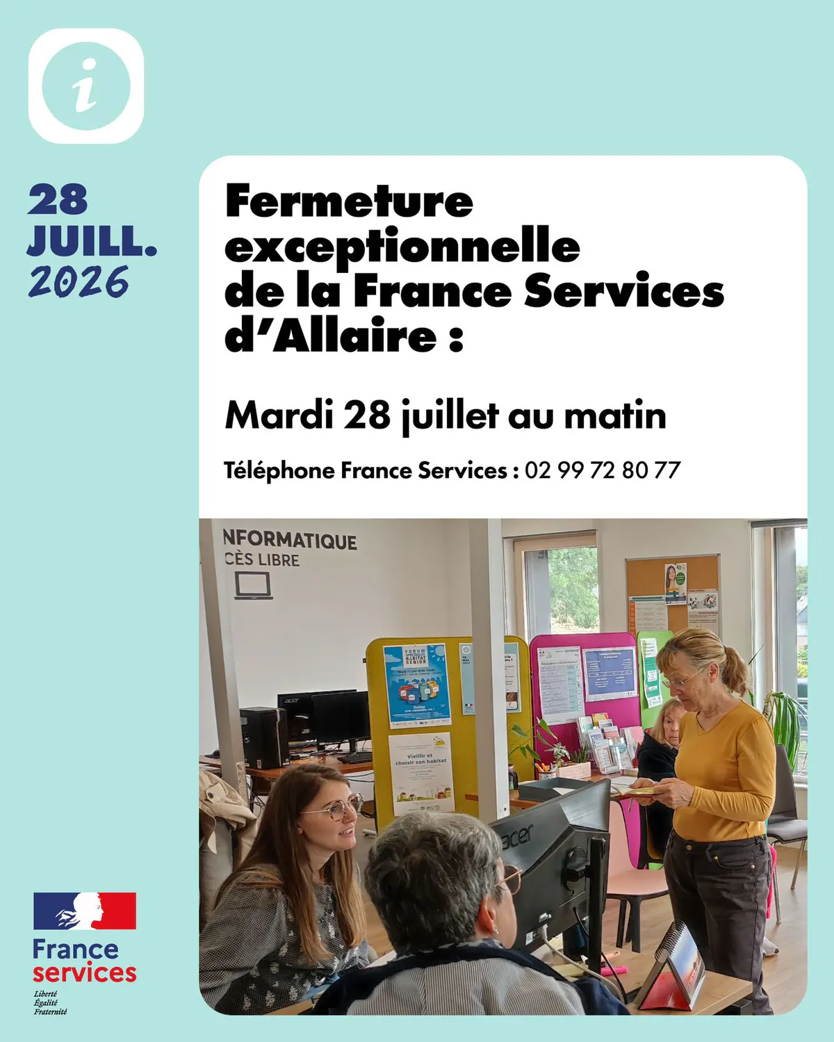 France Services : fermeture exceptionnelle le matin du 28 juillet