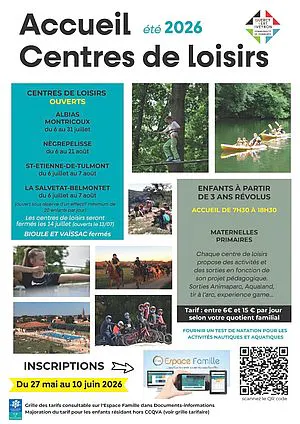 CENTRES DE LOISIRS ETE 2026