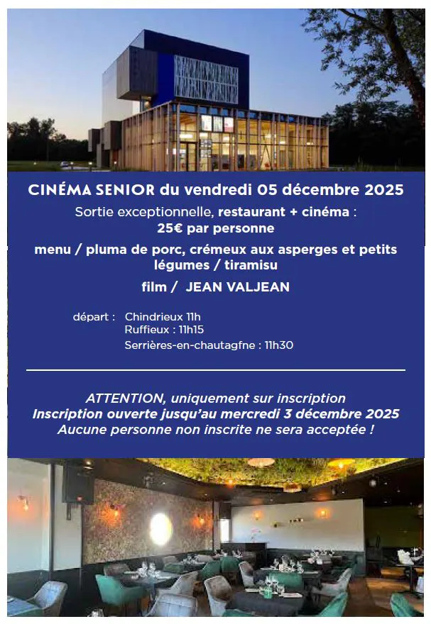 🎞️Cinéma senior du vendredi 05 décembre