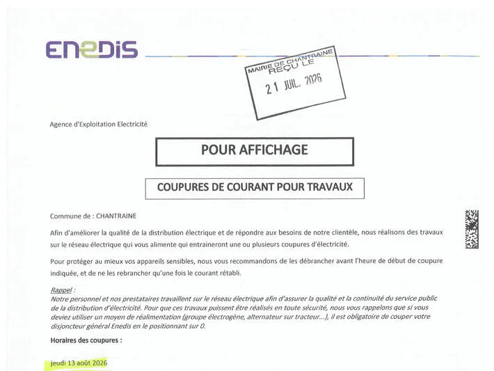 COUPURE DE COURANT