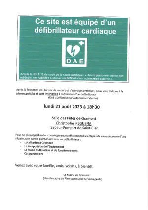 Formation Défibrillateur