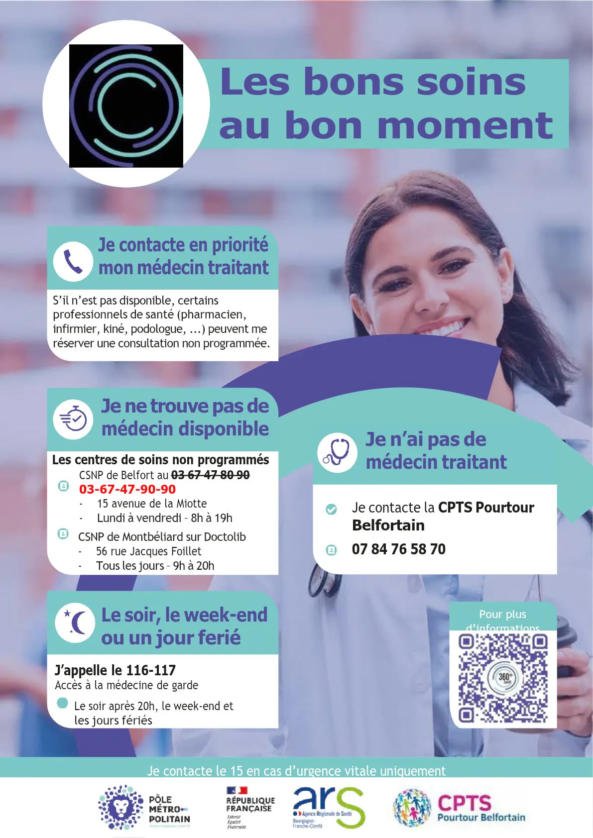 LES BONS SOINS AU BON MOMENT