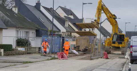 Travaux de réseaux et de voirie avenue du Général de Gaulle - Bruz