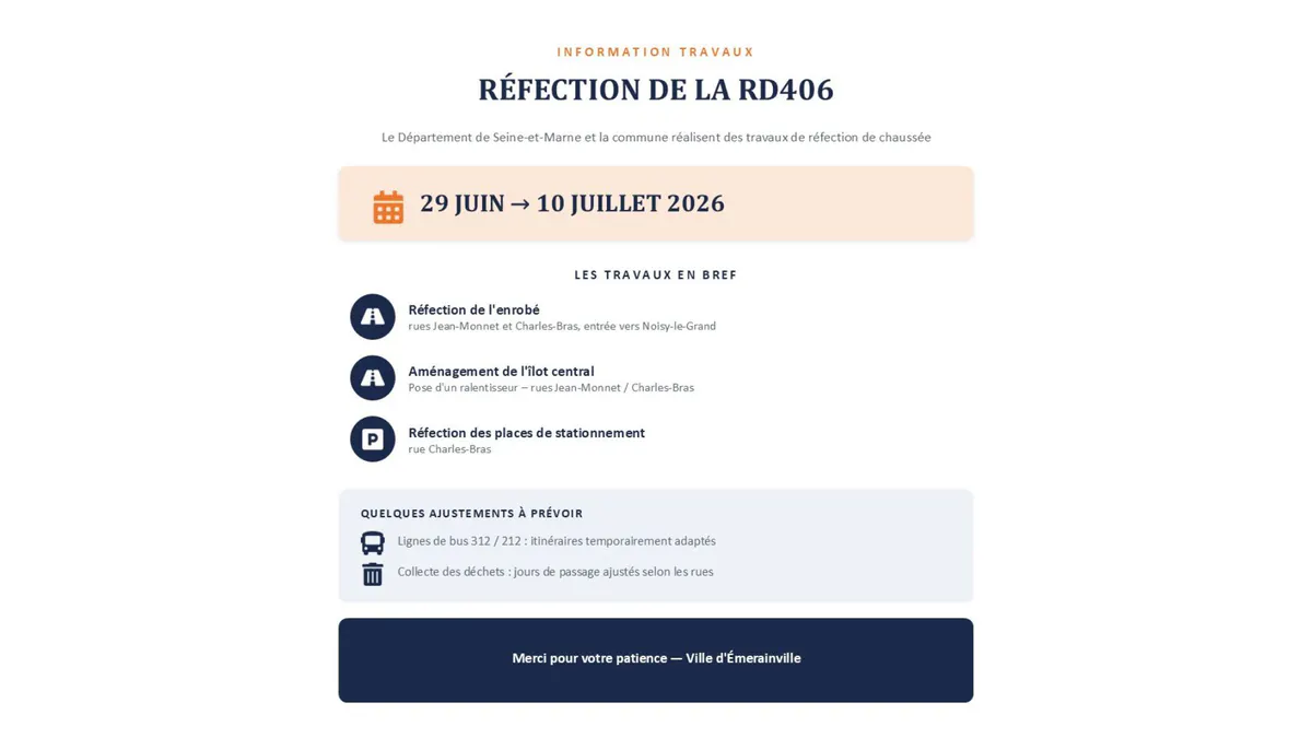 Les travaux de réfection de la RD406 arrivent !