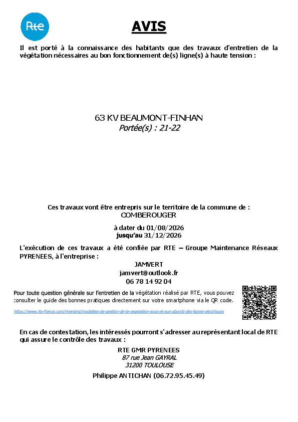 Travaux d’élagage et abattage.