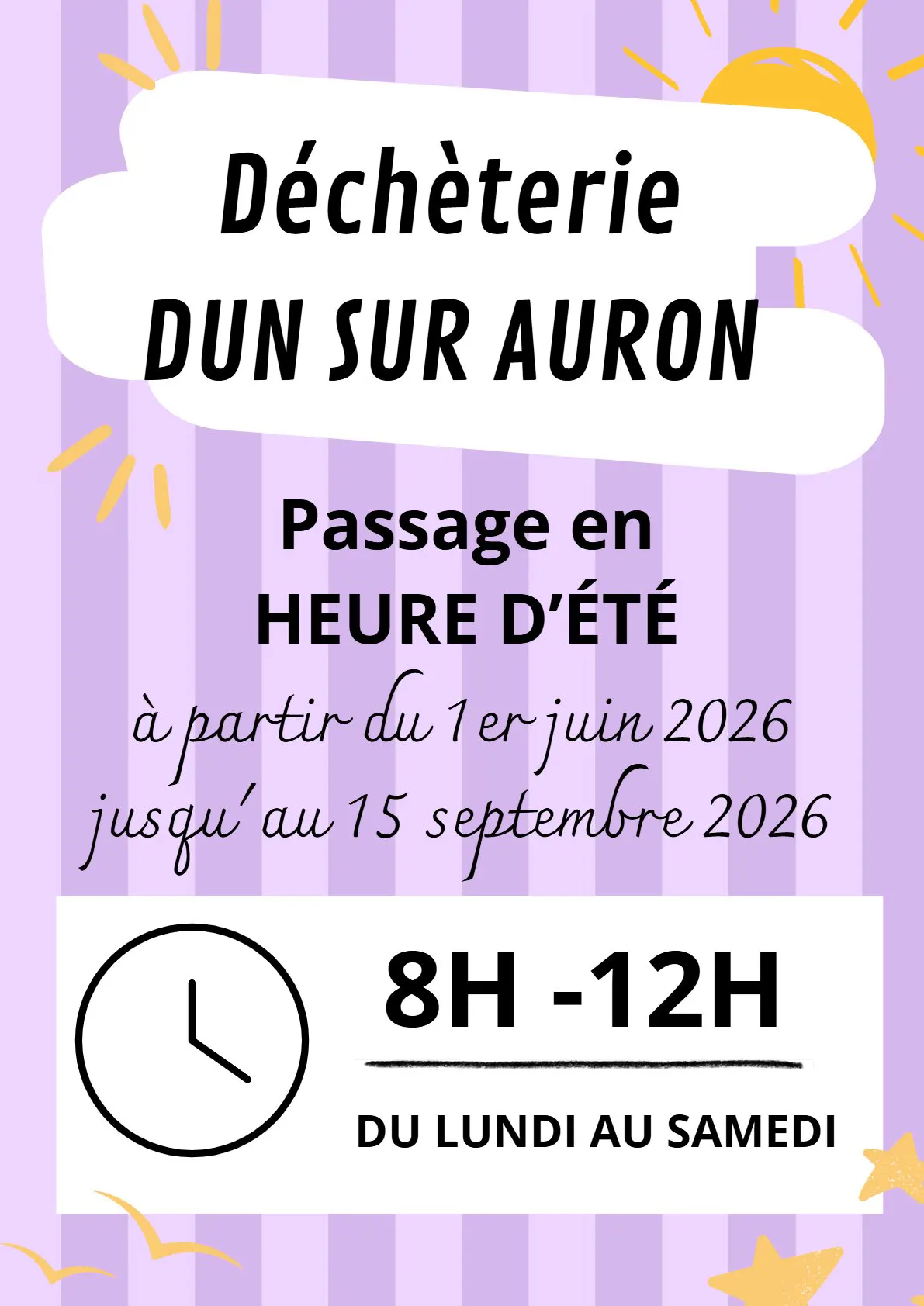 Heure d'été déchèterie