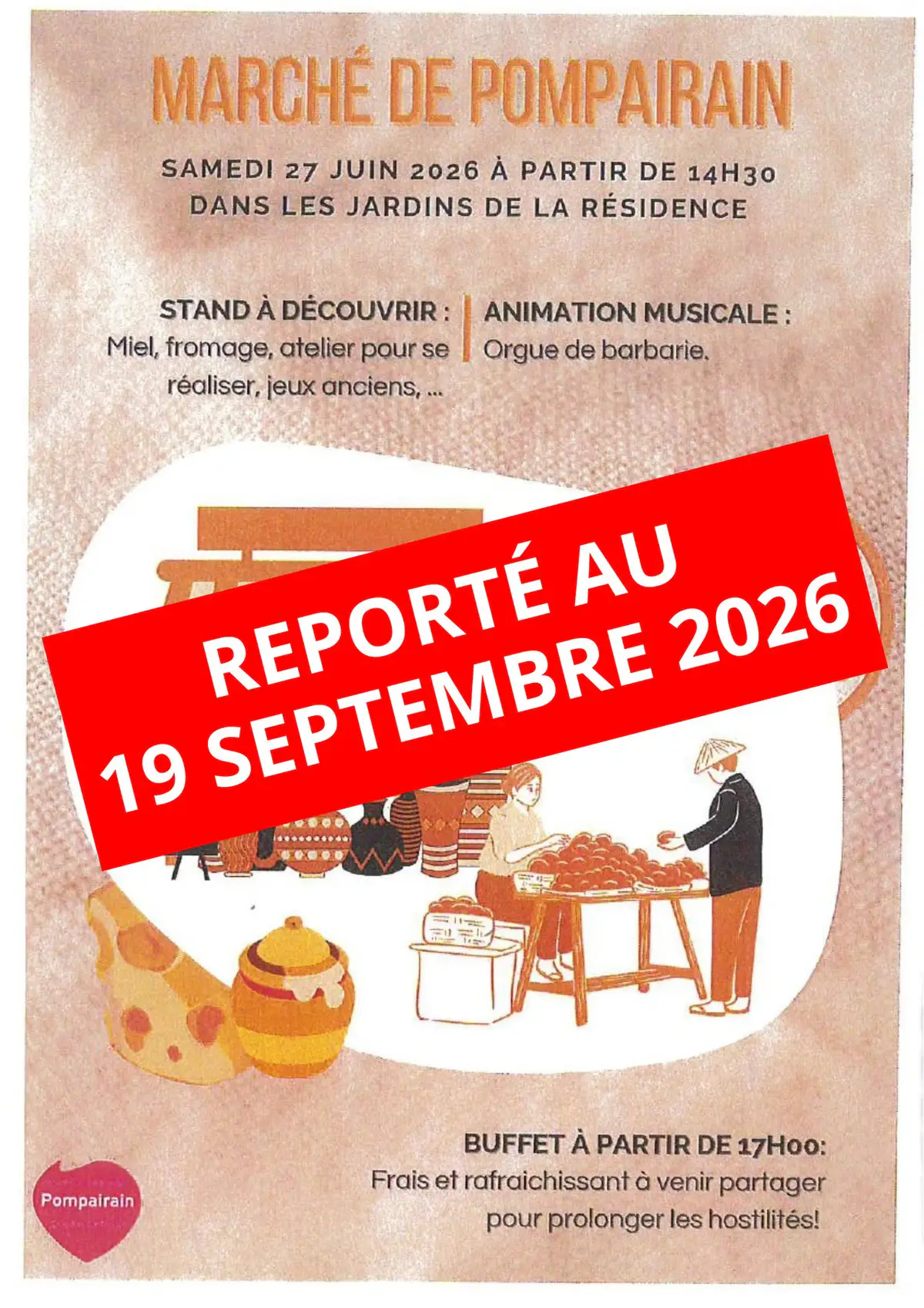 📢 Report du marché de Pompairain