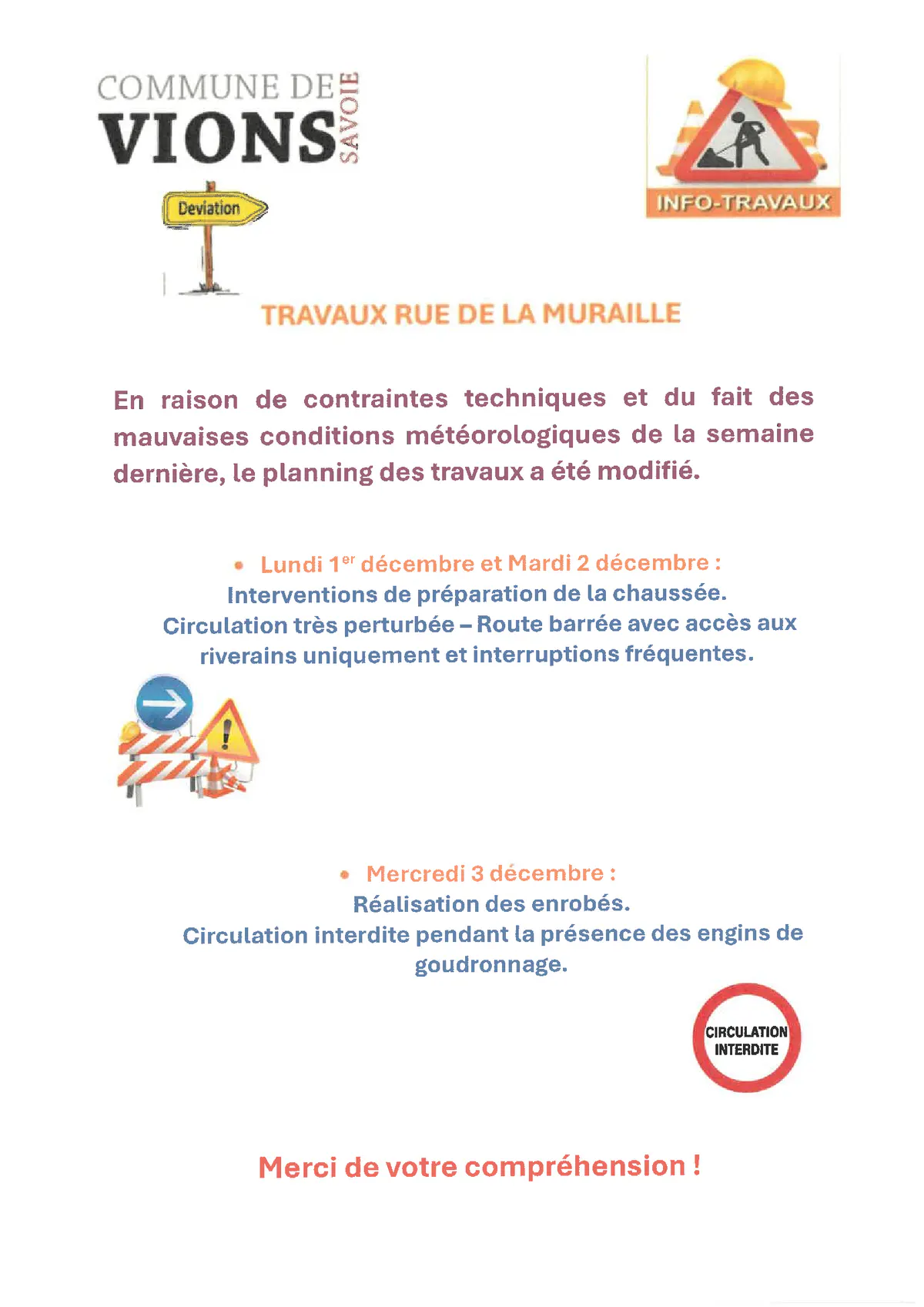TRAVAUX RUE DE LA MURAILLE