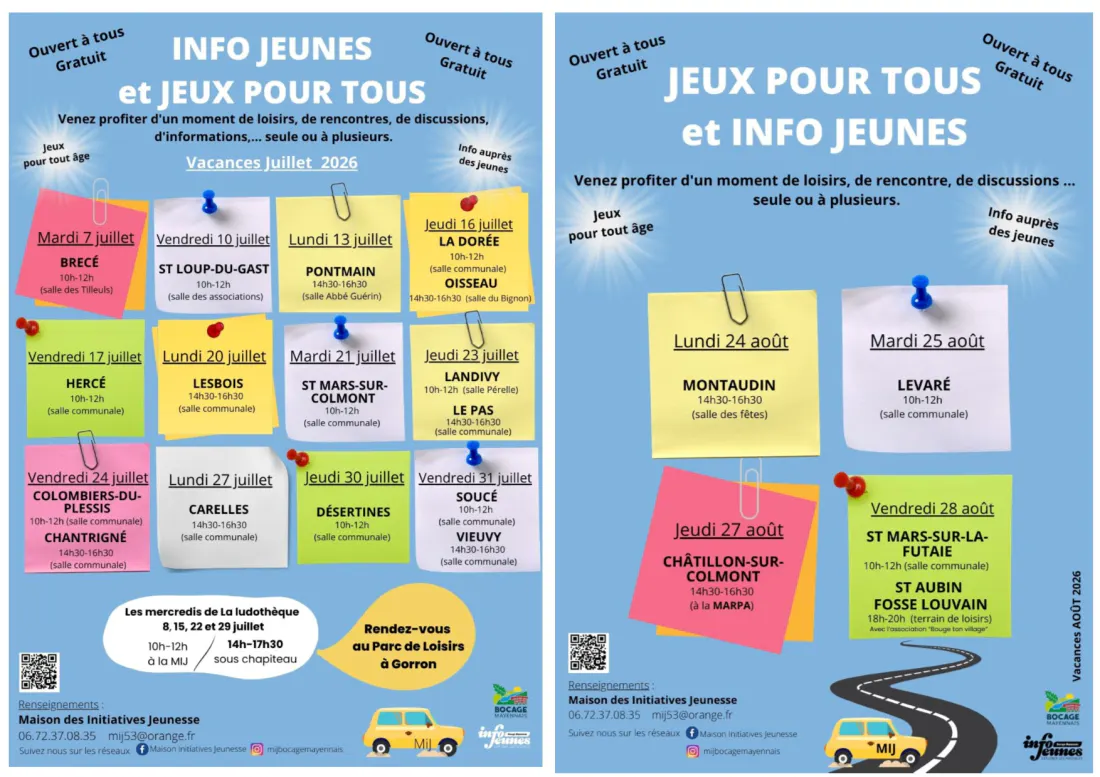 Actualités - MIJ GORRON, jeux pour tous été 2026 - Châtillon sur Colmont