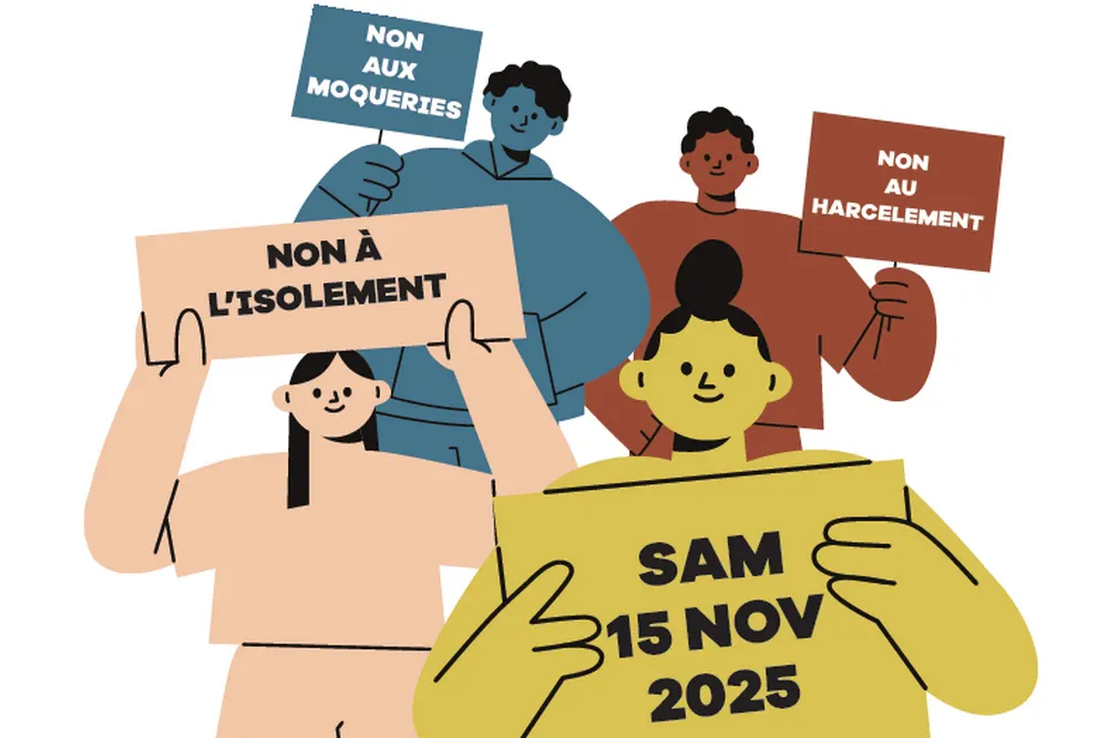 Le programme des actions 2025 de la Quinzaine contre le harcèlement / Marche contre le harcèlement RDV 14h devant le lycée Doisneau samedi 15 novembre 2025