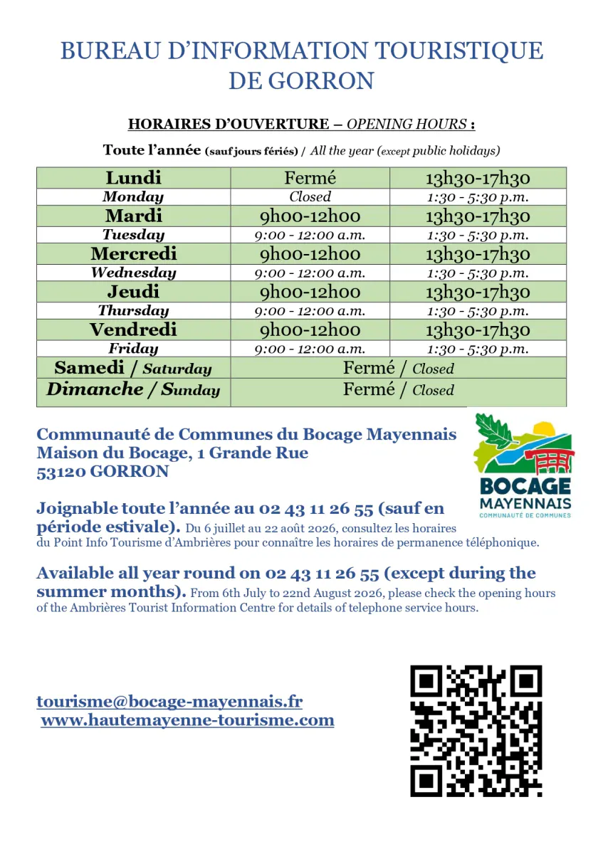 Actualités - Bocage Mayennais. Bureau Information Tourisme - Châtillon sur Colmont
