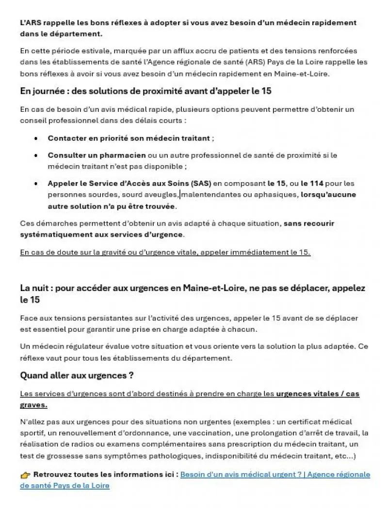 ARS Pays de la Loire – Les bons réflexes santé – Été 2026