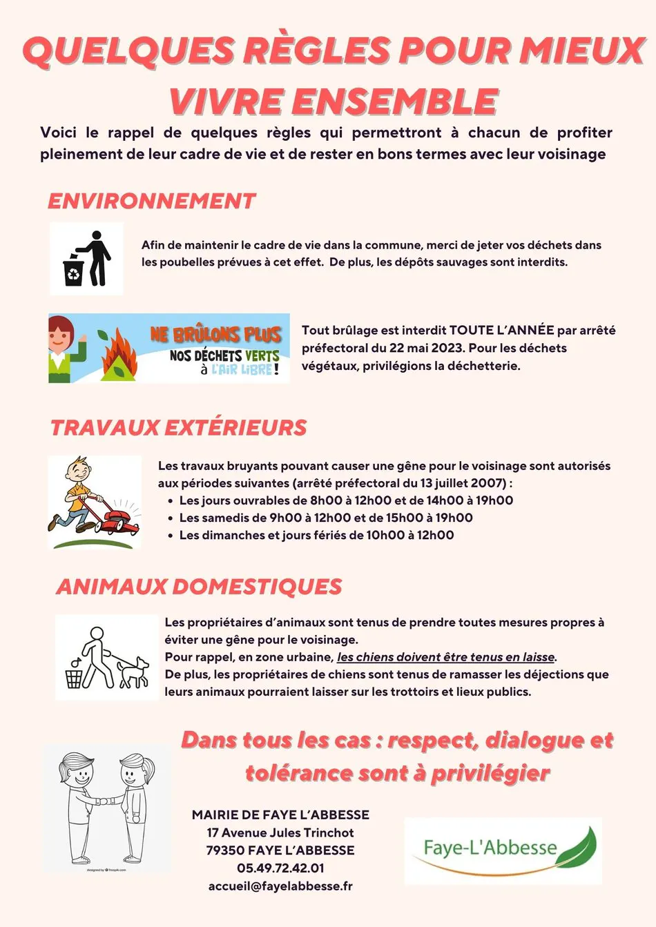 Quelques règles pour bien vivre ensemble