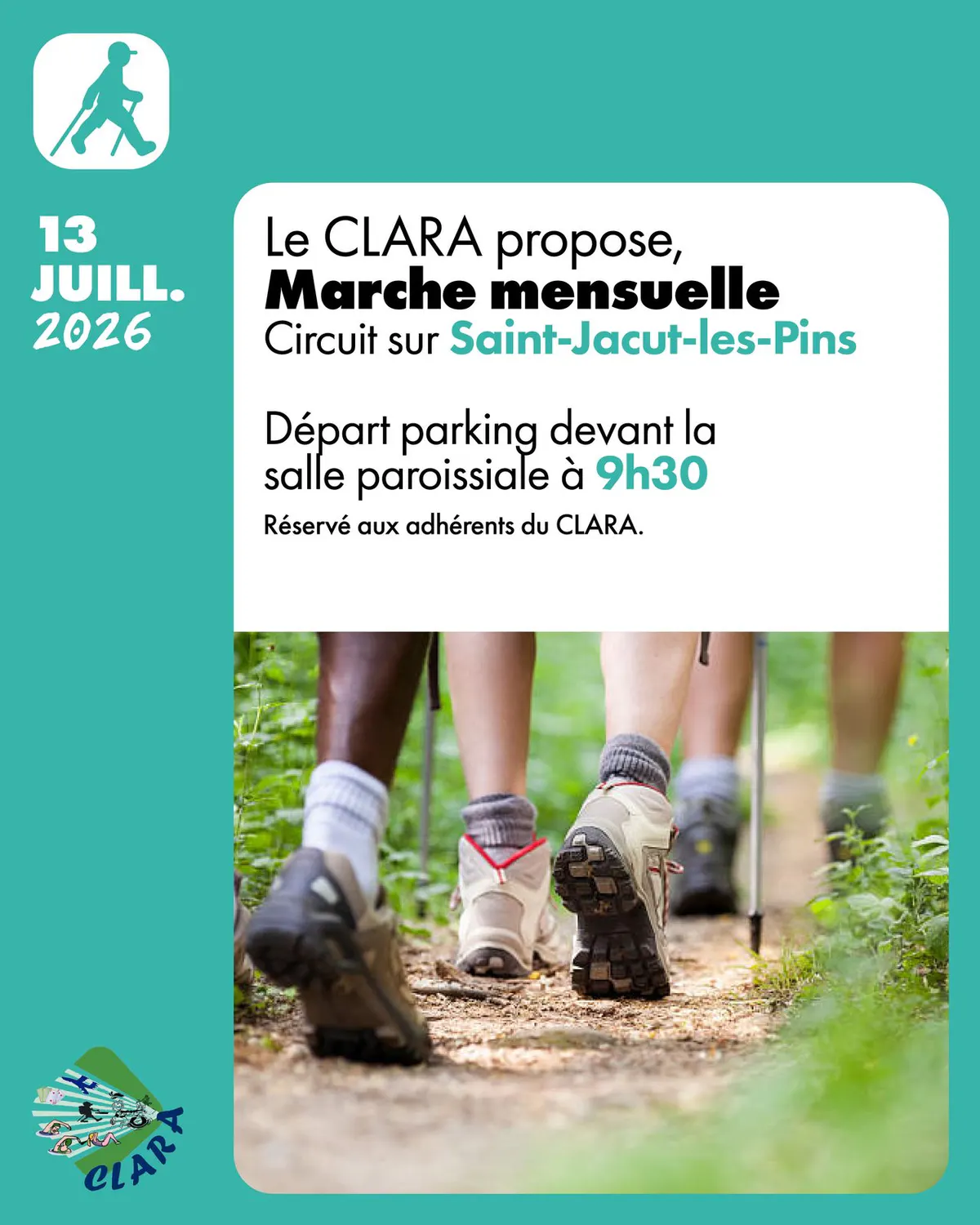 Marche mensuelle du CLARA lundi prochain