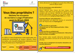 Nouvelle obligation déclarative des propriétaires --> avant le 30 juin 2023