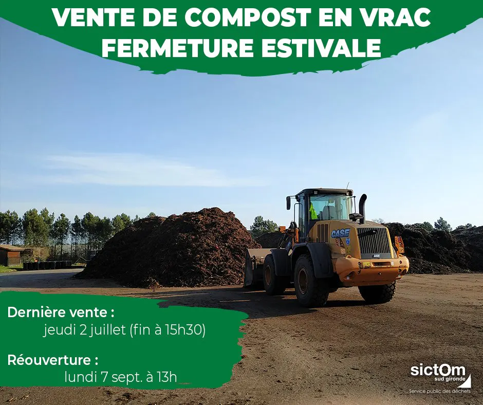 Interruption estivale de la vente de compost en vrac
